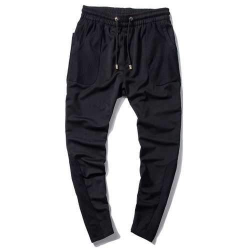 Pocket Mesh Panels Sweatpants - Black 28