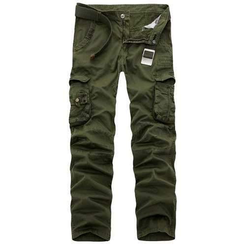 Zipper Fly Multi Pockets Slimming Cargo Pants - Army Green 30