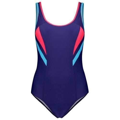 Colorblock Padded One Piece Swimwear - Deep Blue L