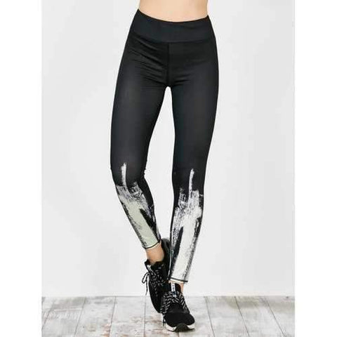 Tie Dye Sport Running Leggings - White L