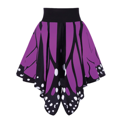 High Waist Butterfly Shape Skirt - Purple L