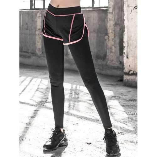 Spliced Skinny Running Pants - Orangepink L