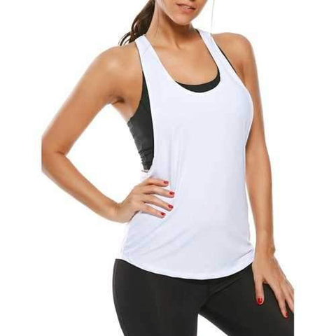 Racerback Workout Layering Running Vest - White M