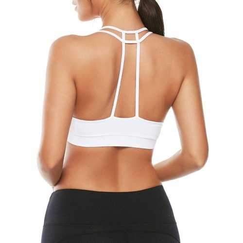 Caged Strappy Sports Padded Bra - White M