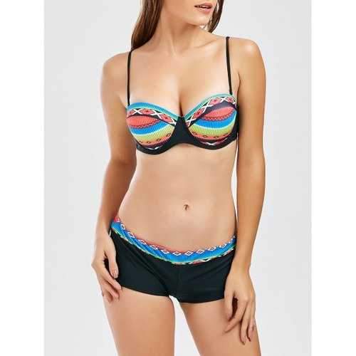 Printed Cami Push Up Bikini Set - Xl