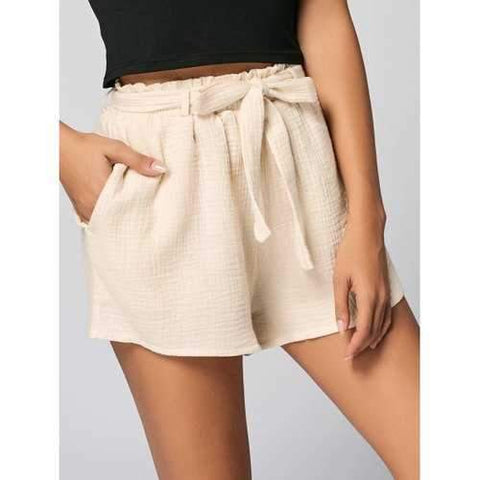 Pockets Belted Shorts - Palomino L