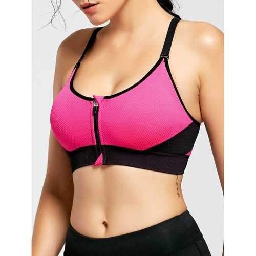 Padded Front Zip Sports Bra - Tutti Frutti M