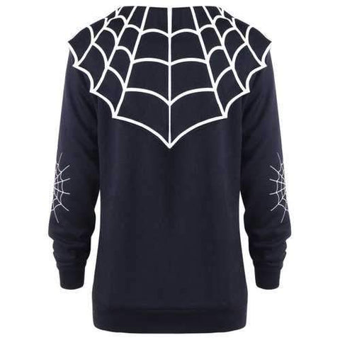 Halloween Plus Size Spider Web Coat - Black Xl