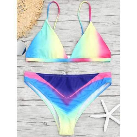 Tie Dye Ombre Bikini Set - L