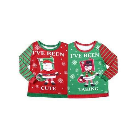 Christmas Santa Claus Together Sweatshirt - Red And Green M