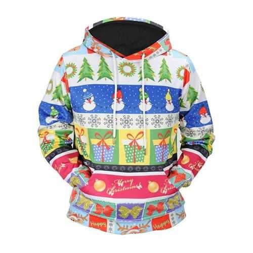 Merry Christmas Snowflake Snowman Kangaroo Pocket Hoodie - 2xl