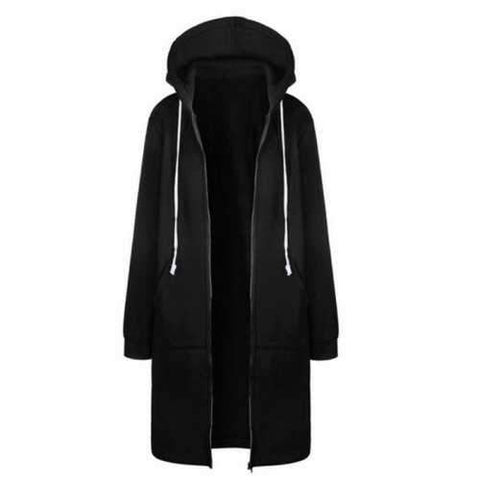 Pull Hooded Hoodie Jacket - Black L