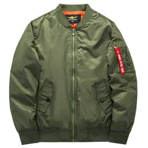 Men's Classic Military Style Flight Jacket - Armygreen Xl