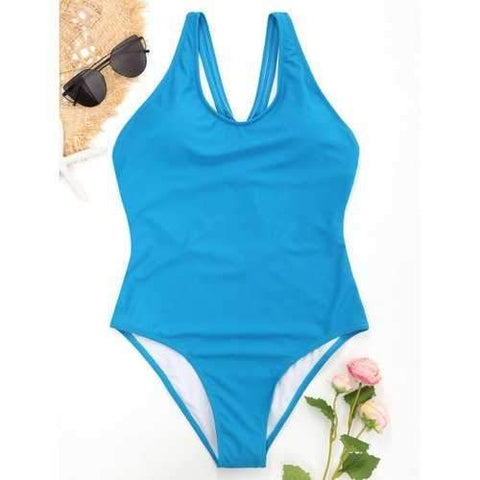 Cut Out Back One Piece Swimsuit - Oasis S