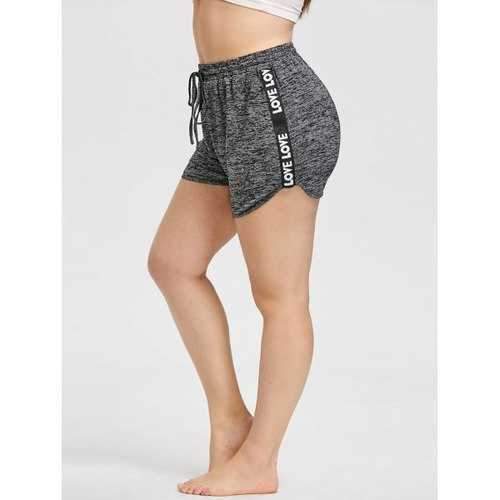 Love Straps Insert Plus Size Workout Shorts - Dark Heather Gray Xl