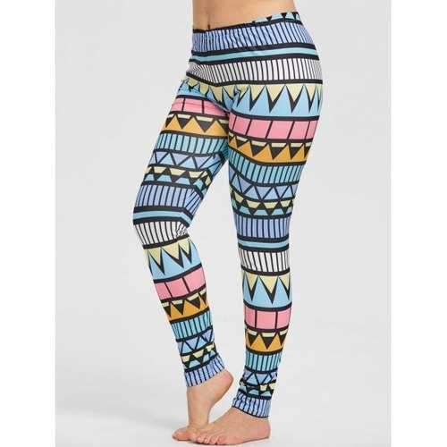 Plus Size Triangle Print Yoga Tights - 3xl