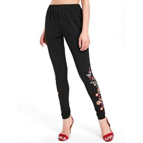 Embroidery Sides Pants - Black M