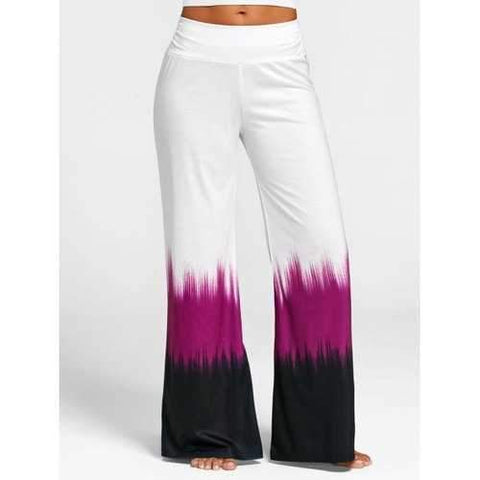 Tie Dye High Waisted Wide Leg Pants - White S