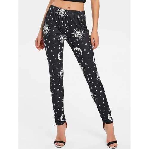 Suns and Moons Fitted Pants - Black S