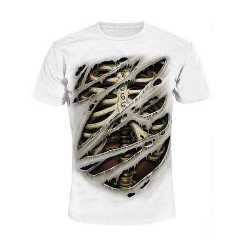 3D Metal Scorpion Print Tee Shirt - White L