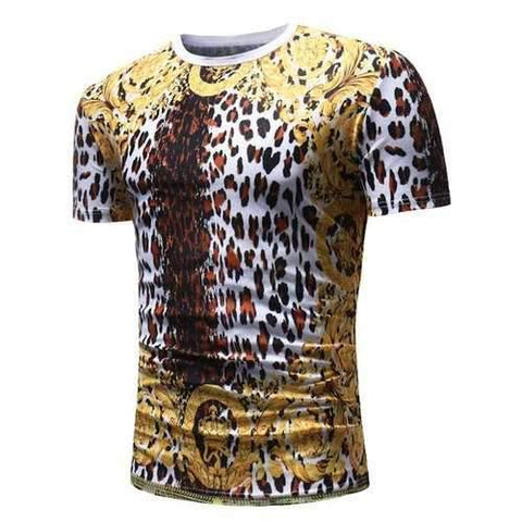 Vintage Leopard Print Short Sleeve Tee - Leopard Xl