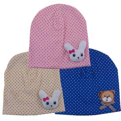 Cute Cartoon Cotton Dot Bear Baby Kids Spring Autumn Cap Hat