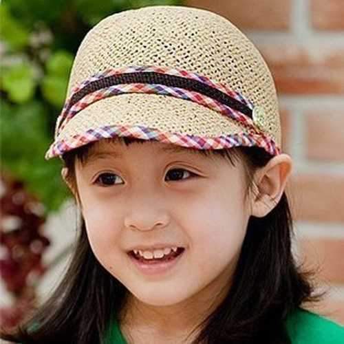 Straw Braid Sunbonnet Kid Baseball Cap Knit Baby Hats