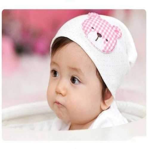 Cute Plaid Bear Baby Cotton Hat Dot Infant Cap