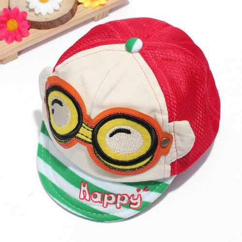 Summer Baby Kid Boy Cute Glasses Print Sun Soft Hat Baseball Cap