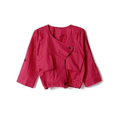 Lovely Short Coat For Women - Red M