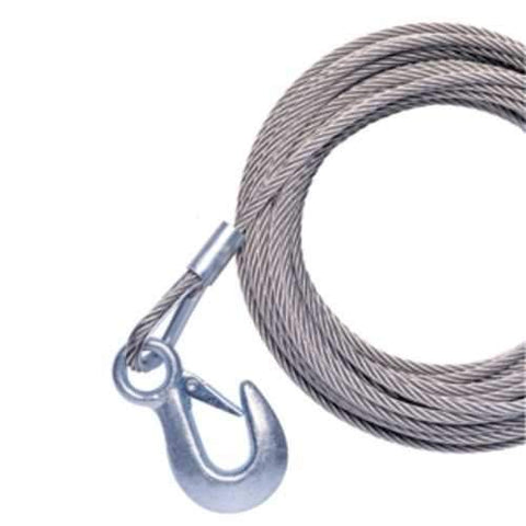 Powerwinch 20 x 7/32 Replacement Galvanized Cable w/Hook f/215, 315 & T1650