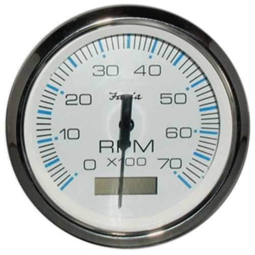 Faria Chesapeake White SS 4 Tachometer w/Hourmeter - 7,000 RPM (Gas - Outboard)