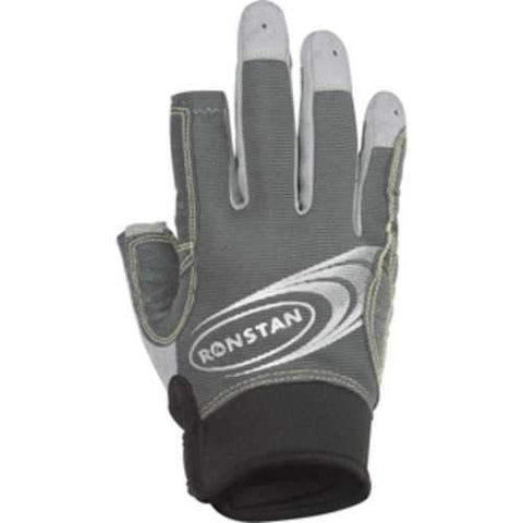 Ronstan Sticky Race Gloves w/3 Full & 2 Cut Fingers - Grey - X-Small