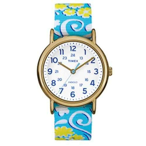 Timex Weekender Full-Size Watch - Reversible Floral Swirl/White