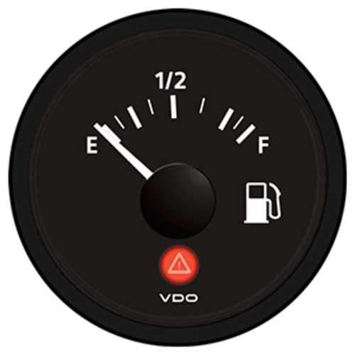 VDO Viewline Onyx Fuel Gauge 12/24V - Use with 240-33 Ohm Sender