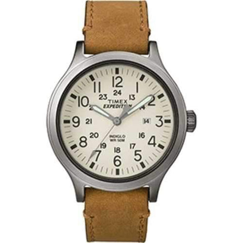 Timex Expedition&reg; Scout 43 Watch - Natural Dial/Tan Leather