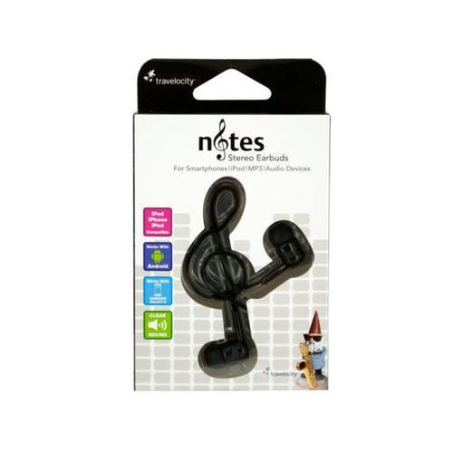 Travelocity Notes Stereo Earbuds ( Case of 12 )