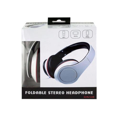 White Foldable Stereo Headphones ( Case of 3 )