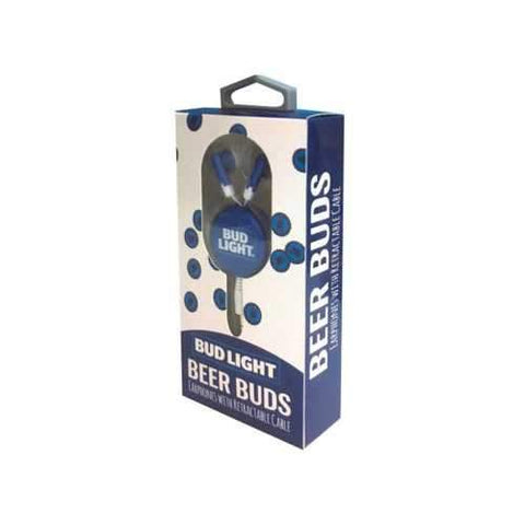 Bud Light Beer Buds Earphones with Retractable Cable ( Case of 12 )