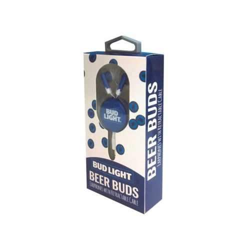 Bud Light Beer Buds Earphones with Retractable Cable ( Case of 24 )