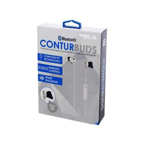 White Bluetooth Conturbuds Wireless Sport Earbuds ( Case of 2 )