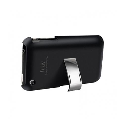 ICC79BLK Black Hard Case With Built-In Stand For iPhone 3G