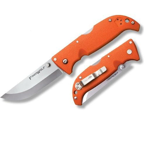 Cold Steel Fin Wolf Folder 3.5in Plain Orange Griv-Ex Handle