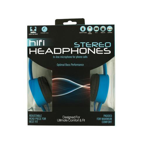 Adjustable Stereo Headphones with In-Line Microphone ( Case of 1 )