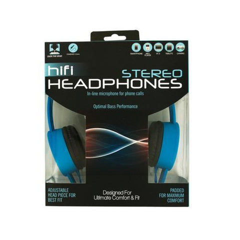 Adjustable Stereo Headphones with In-Line Microphone ( Case of 1 )