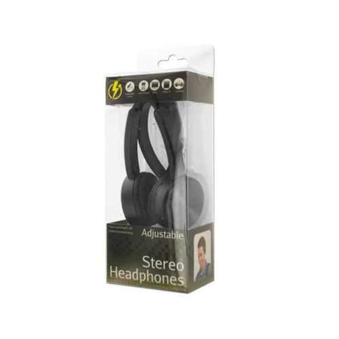 Black Adjustable Stereo Headphones ( Case of 4 )