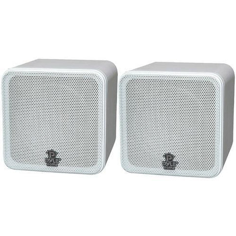 Pyle Home 4&amp;quot; 200-watt Mini-cube Bookshelf Speakers (white) (pack of 1 Ea)