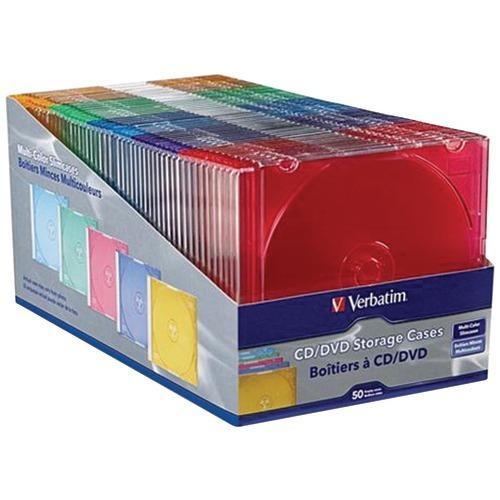 Verbatim Color Cd And Dvd Slim Cases&#44; 50 Pk (pack of 1 Ea)