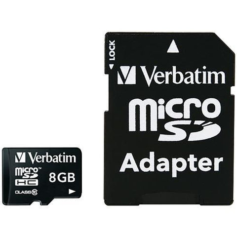 Verbatim Microsdhc Card With Adapter (8gb; Class 10)) (pack of 1 Ea)