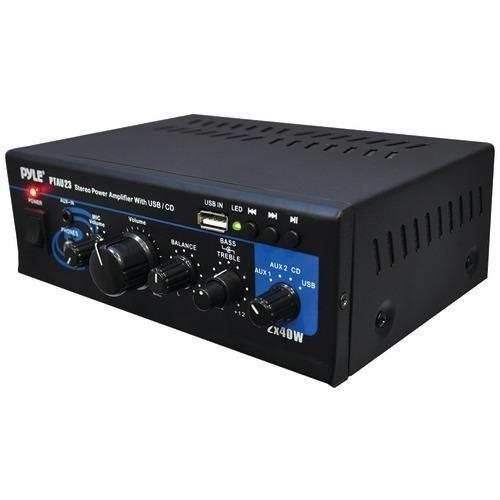 Pyle Home 40-watt X 2 Mini Stereo Power Amp With Usb Reader (pack of 1 Ea)